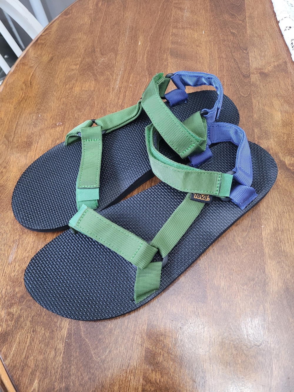 Teva Men's Universal Green and Blue Strap Outdoor Sandals Summer Beach 90s